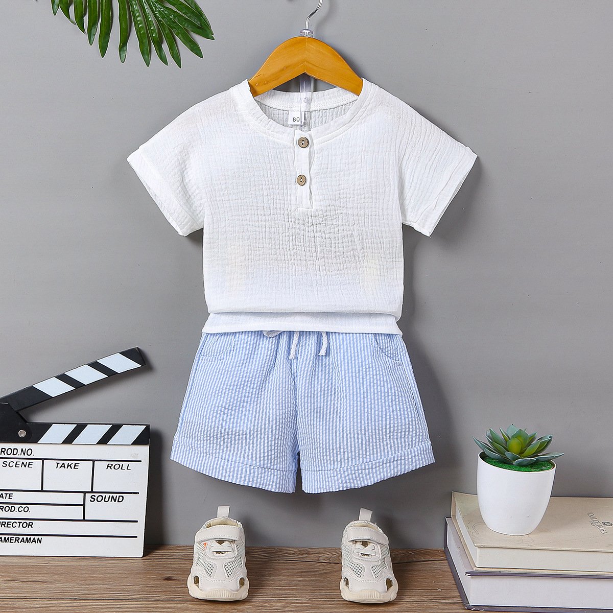 2024 manufacturers bulk wholesale Hot Sale Short Sleeve Kids T-Shirt clothing Outfit Two Pieces Set Summer