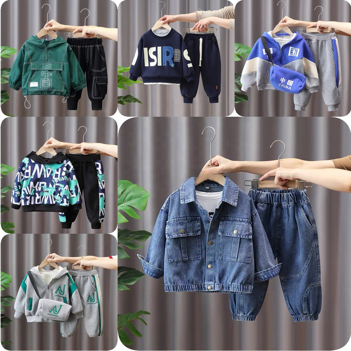 Wholesale Children Tracksuit Jogger Set Kids Boys 2 Piece cotton Sweatshirt Girls Sweatsuit hoodies