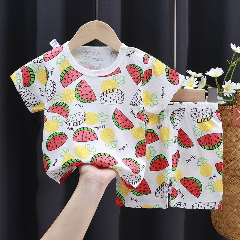 Hot Sale Kids Clothing Summer New Designs Cartoon Print Clothes Set For Boys Casual 2 Pieces Short Sleeve Clothes Sets