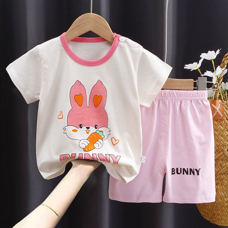 Hot Sale Kids Clothing Summer New Designs Cartoon Print Clothes Set For Boys Casual 2 Pieces Short Sleeve Clothes Sets