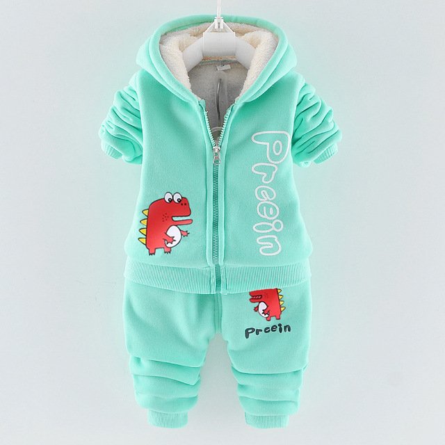 Wholesale kids boys clothing set kids winter clothing boys good quality casual style thicken hoodie pants 2pcs set