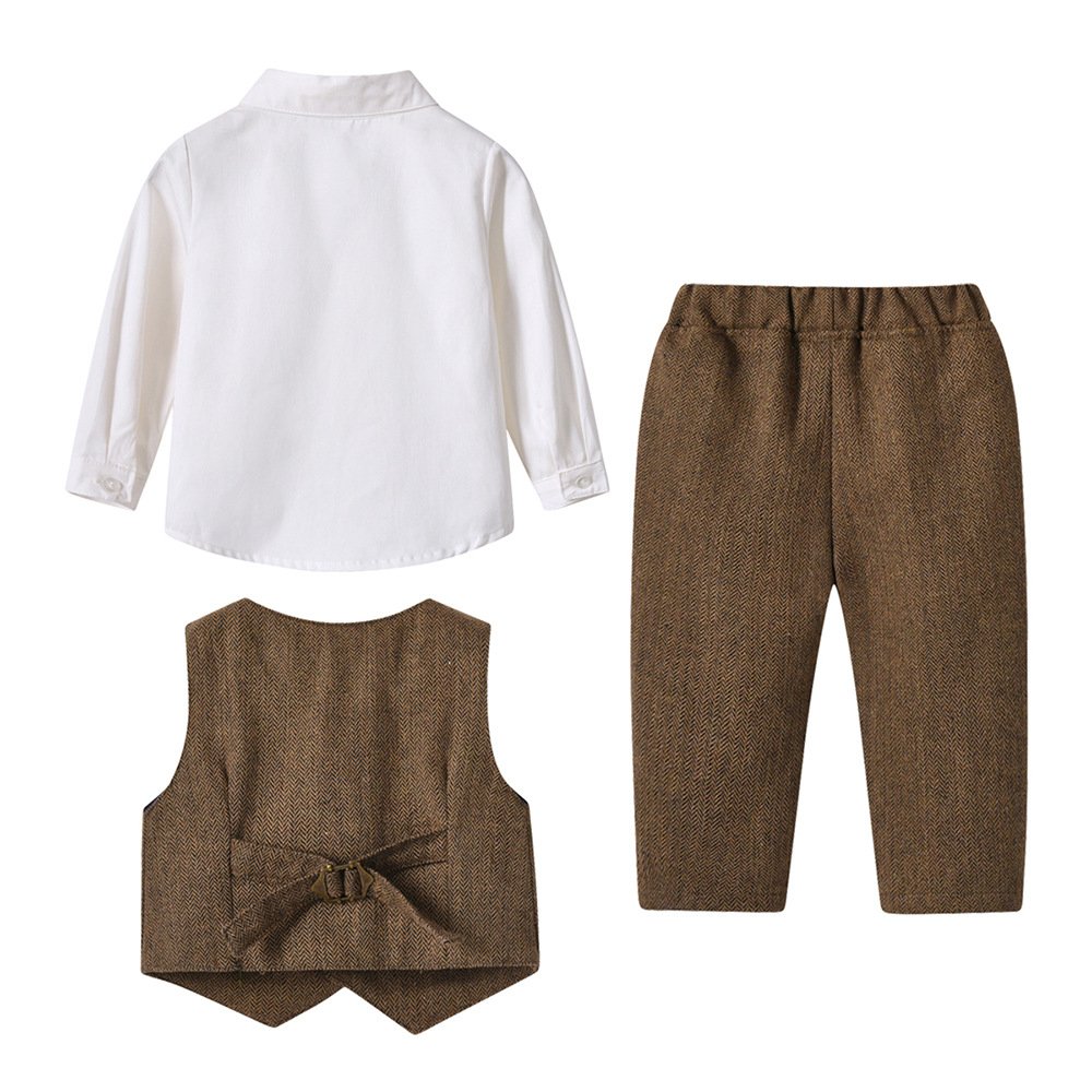 Wholesale boys clothing set 3 Pieces cotton Gentleman Formal Suit Set