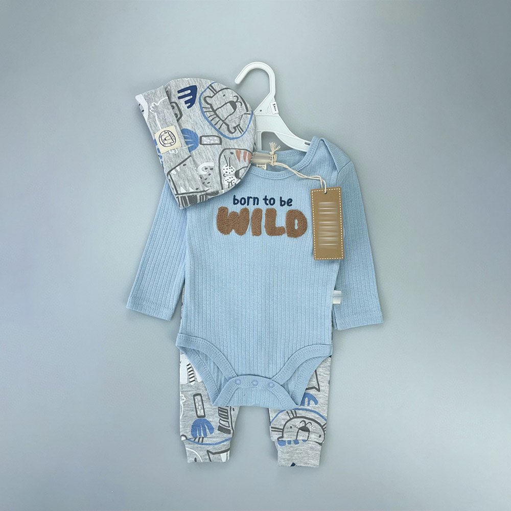 0-9 Months Newborn Baby Cotton Spring Autumn Long Sleeve Onesie Pants Headband 3 In 1 Clothing Set