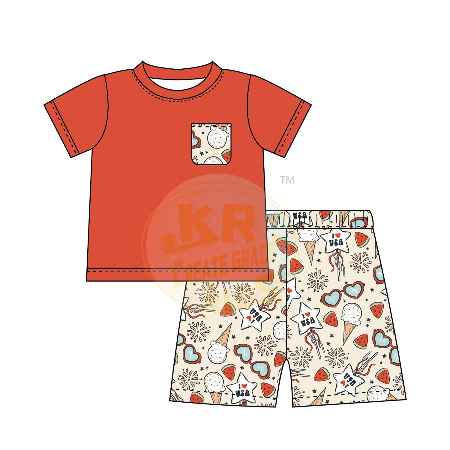 Hot Sale Milk Silk Kids Boys Clothes Set Short Sleeve Top Shorts Kids Set Daily Comfortable Clothing Suit