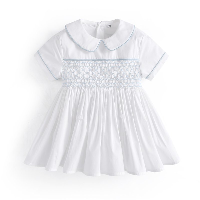 Customized Boutique Kids Set Summer Short Sleeve Baby Boy Hand Made Children Spanish Outfits Smocked Clothing Suits