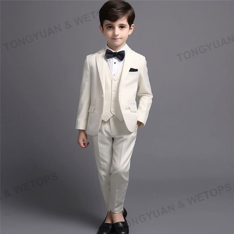 Custom Clothing Boys Wedding Formal Suit Kids Blazer Suits Jacket Vest Pants 3Pcs Child Tuxedo Prom Boy Costume Suits