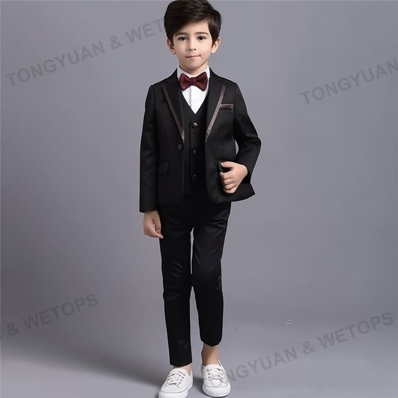 Custom Clothing Boys Wedding Formal Suit Kids Blazer Suits Jacket Vest Pants 3Pcs Child Tuxedo Prom Boy Costume Suits