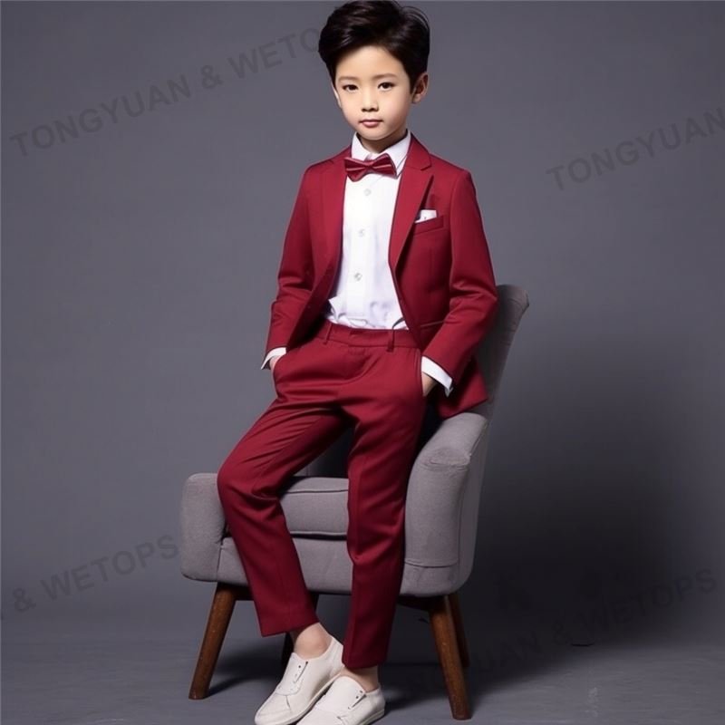 Custom Clothing Boys Wedding Formal Suit Kids Blazer Suits Jacket Vest Pants 3Pcs Child Tuxedo Prom Boy Costume Suits