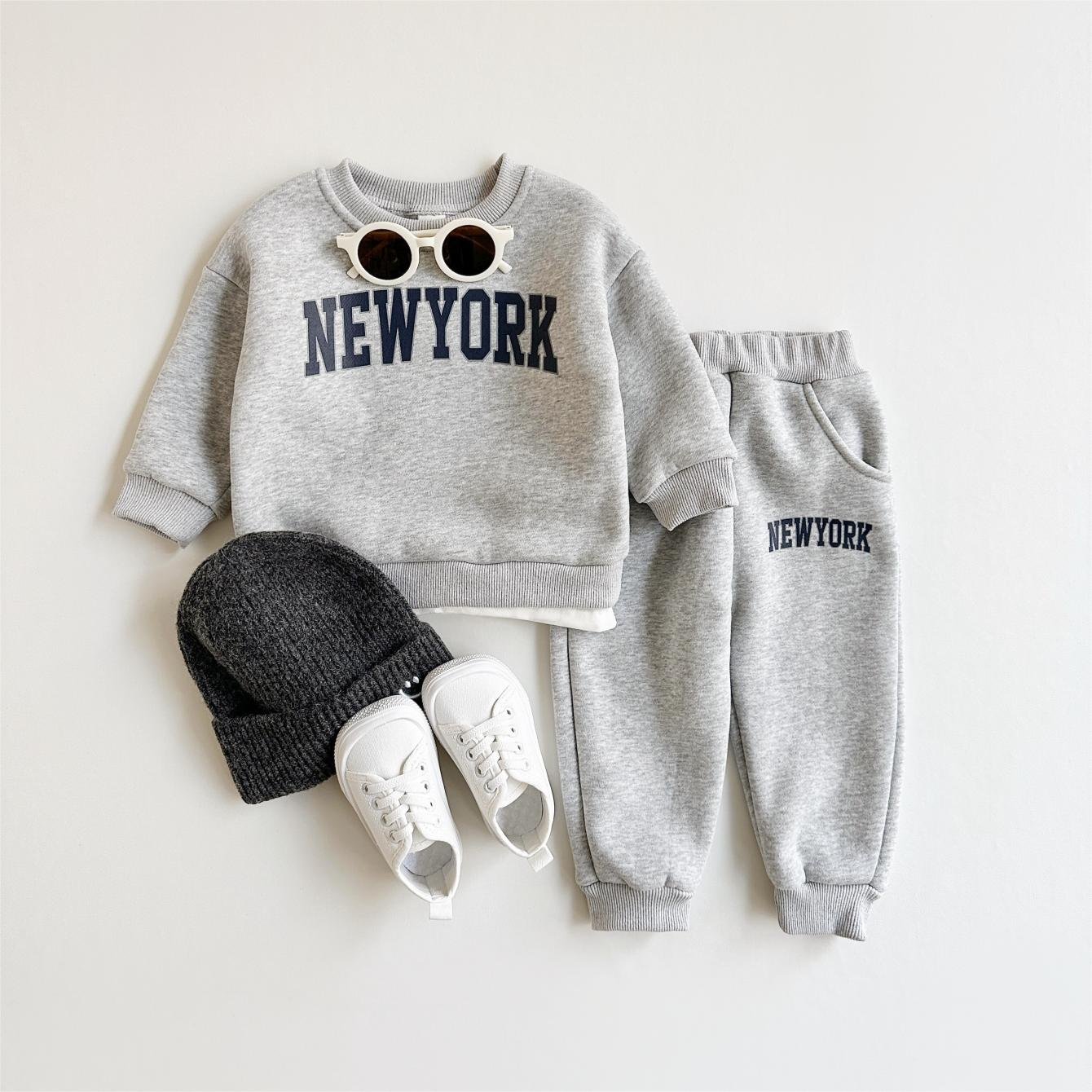 Baby Girls Boys Winter Clothes Set Letter Printing Pashm Casual Hoodie Pants Tops Tracksuit Set Children Clothing