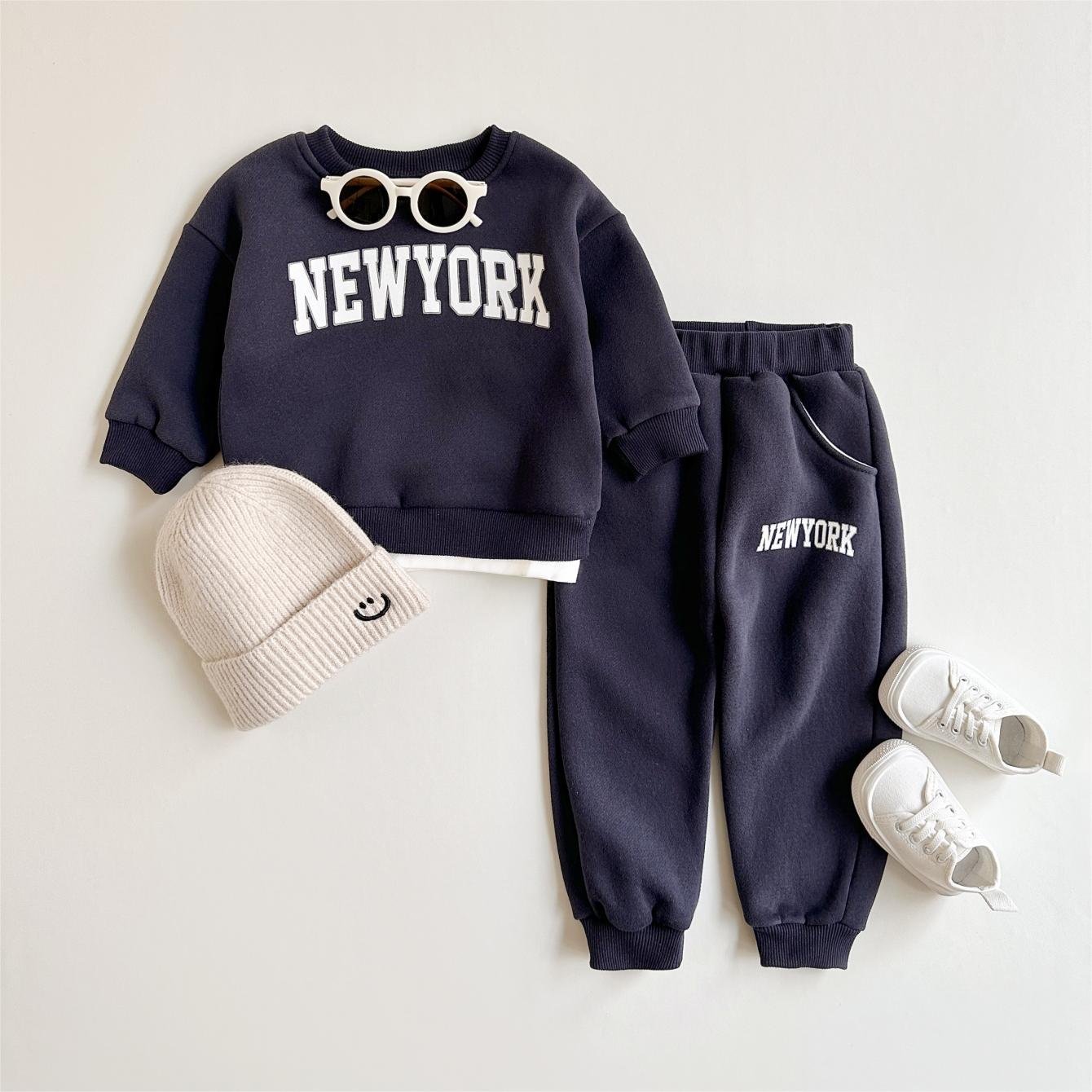 Baby Girls Boys Winter Clothes Set Letter Printing Pashm Casual Hoodie Pants Tops Tracksuit Set Children Clothing