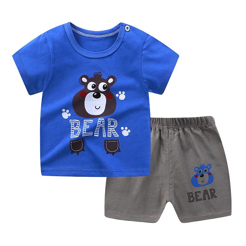 Newborn Baby Pajamas Sets Waffle Summer Cotton Clothing Boys Girls Outfits 2 Pieces Kids Clothing Sets