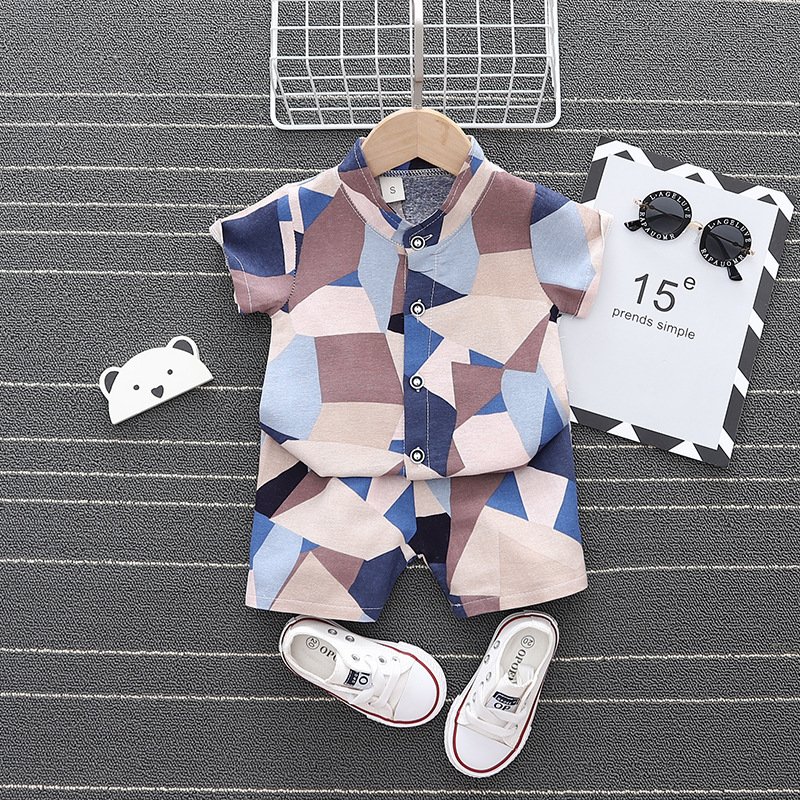 Polo Shirts With Plaid Shorts Pants Boy Clothes 3 Months Sets Clothes Baby Boy Clothing Sets