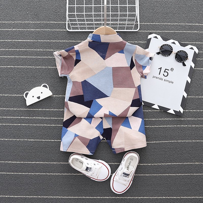 Polo Shirts With Plaid Shorts Pants Boy Clothes 3 Months Sets Clothes Baby Boy Clothing Sets