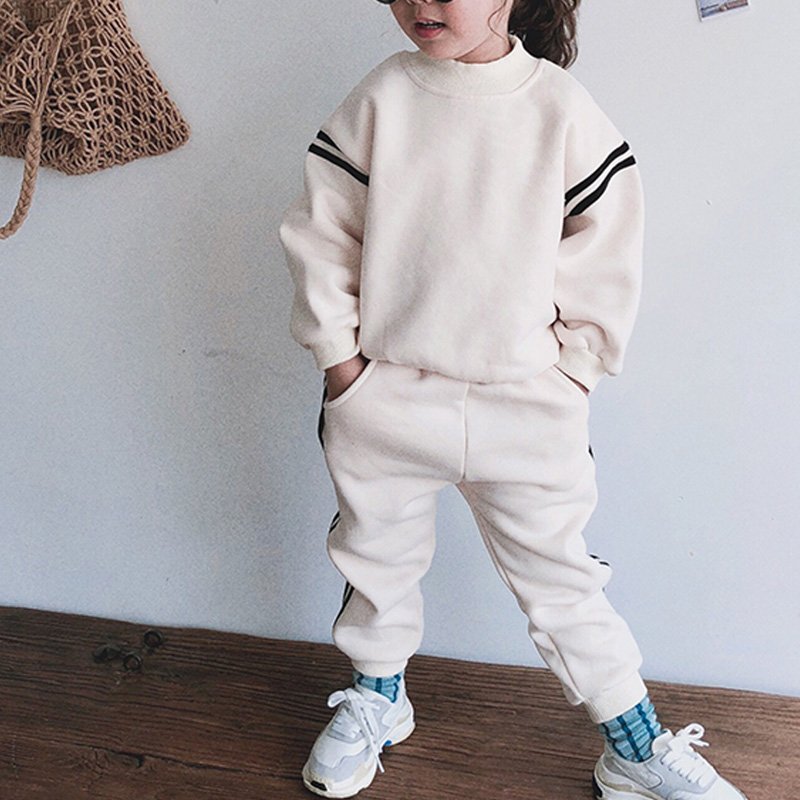 Autumn Winter Fleece Sweater and Fleece Pant Children Clothes Boy Clothing Set