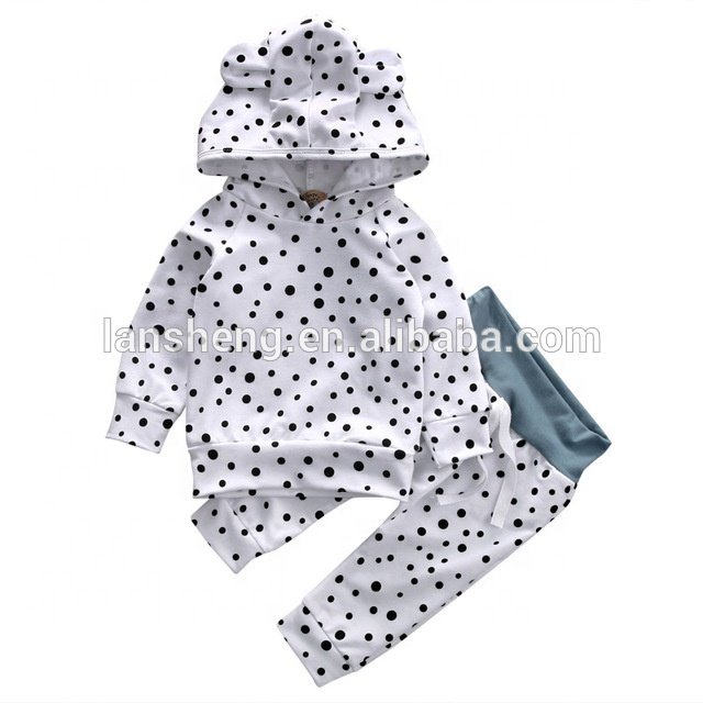 Wholesale Baby Clothes Sets Autumn Kids Clothing Set Long Sleeve Hood Pants Baby Warm Clothes