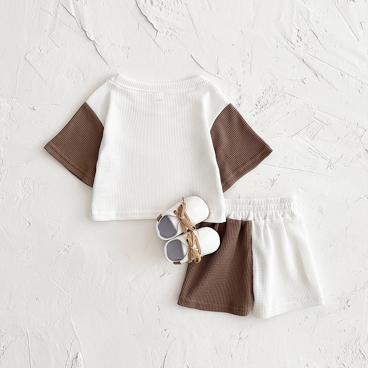 New Baby Clothing Summer Newborn Boys Girls Waffle Short sleeved Short Pants Cool Boys Casual Clothing 0-3Y
