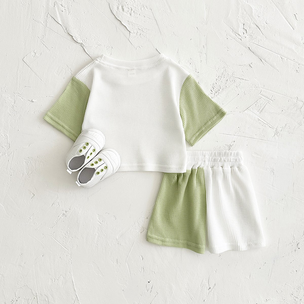 New Baby Clothing Summer Newborn Boys Girls Waffle Short sleeved Short Pants Cool Boys Casual Clothing 0-3Y