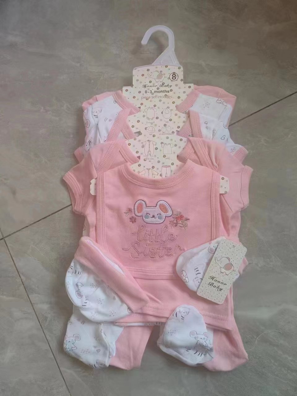 wholesale hot sale 5 in 1 new born baby gift set short sleeve romper baby onesie cotton baby 5pcs clothes clothing