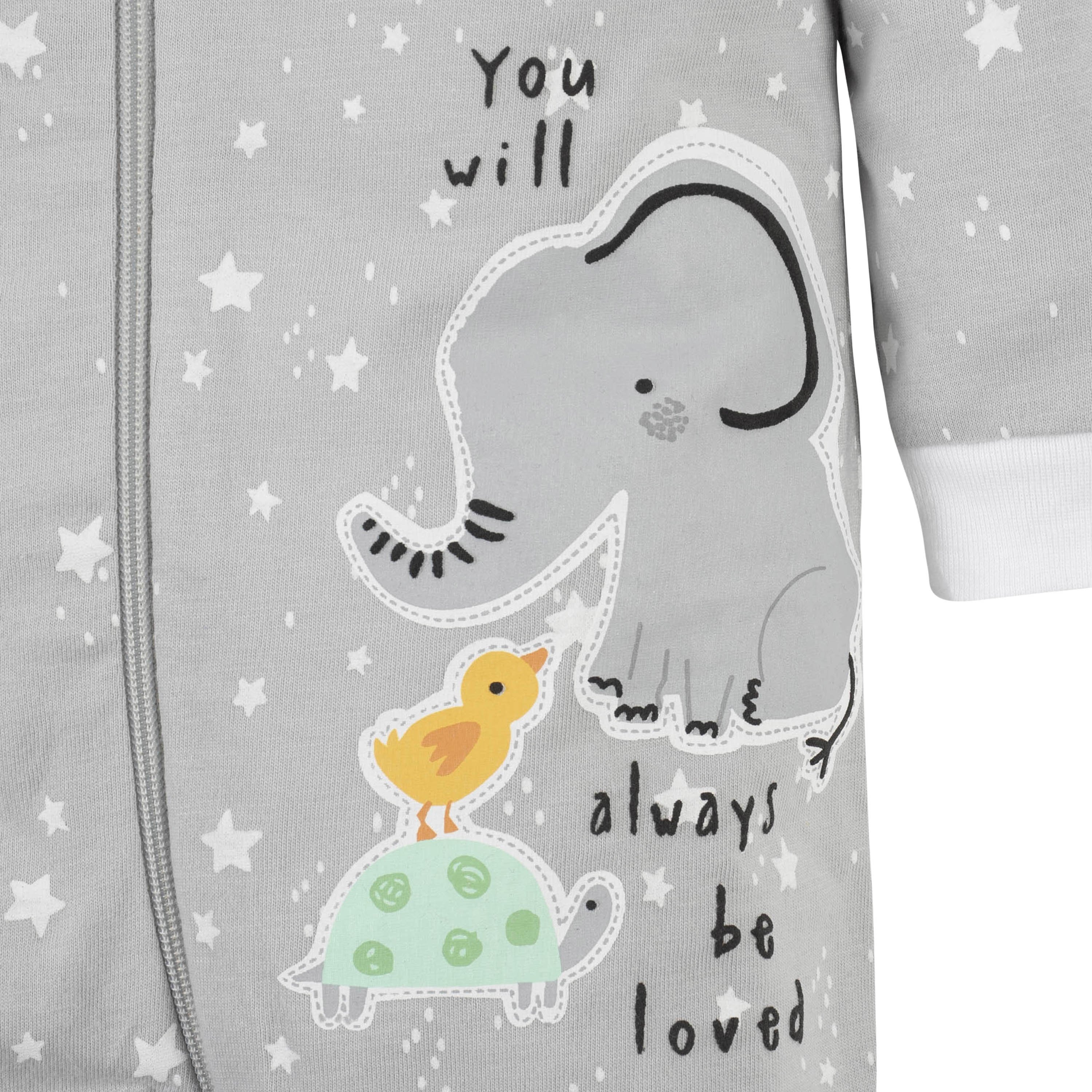 Gerber Neutral Baby Animal Sleep N Play 2-Pack Organic Cotton Clothing Sets Fashionable Sleepwear Playwear Unisex Babies Girls