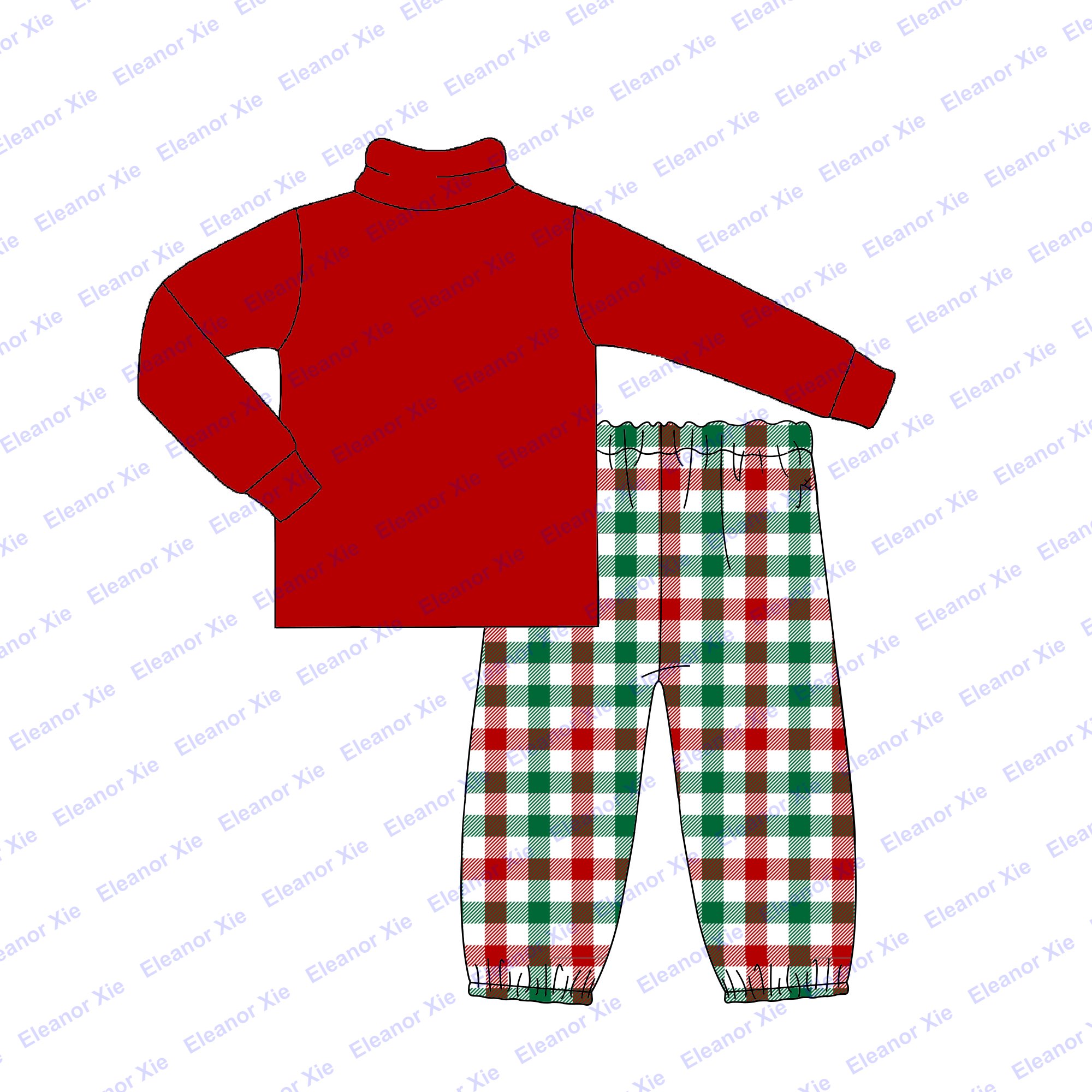 New arrival kids boy turtle neck shirt bloomer pants set winter knitted cotton toddler boys clothing sets
