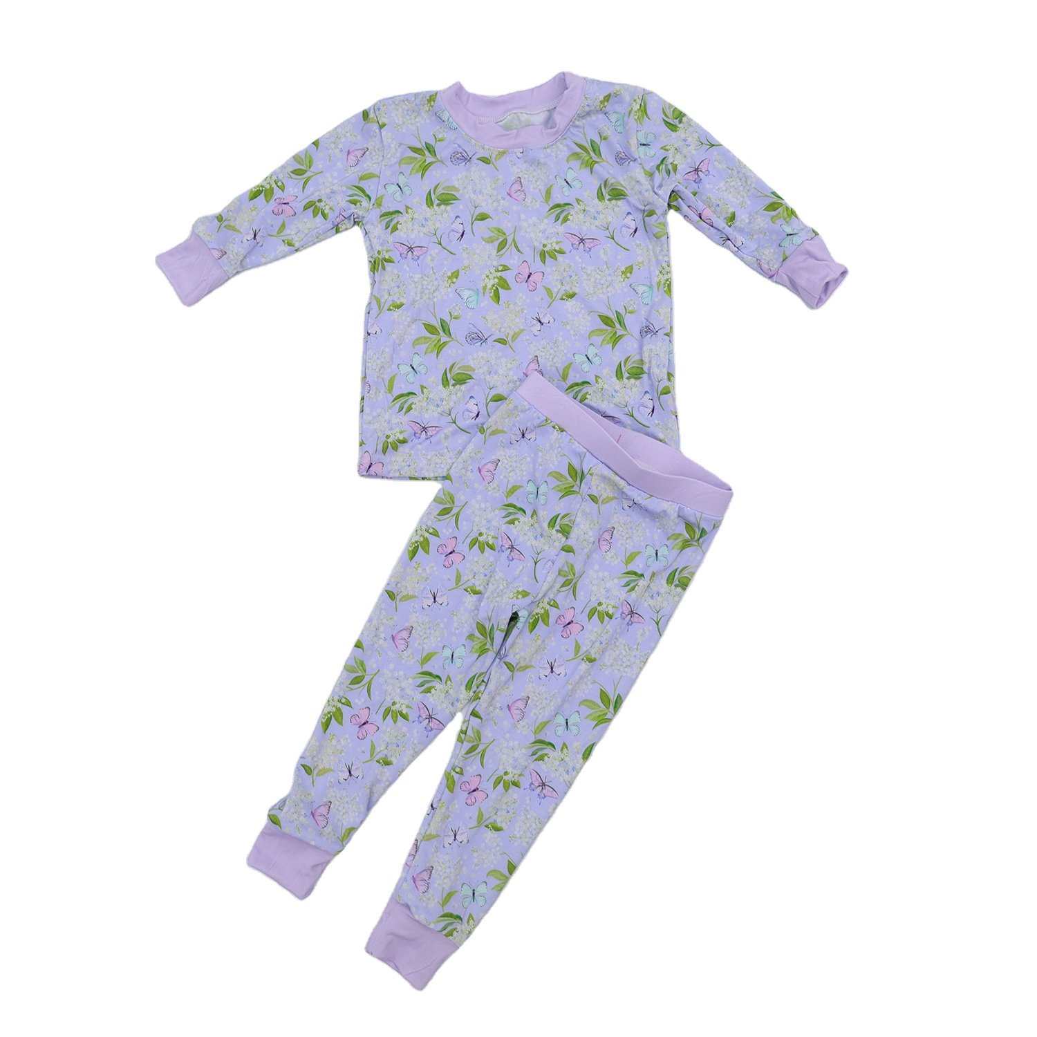Qingli OEM Custom Kid Baby Toddler Long Sleeve Pants 95% bamboo 5% Spandex Children baby Outfit Pjs Pajamas Clothing Sets