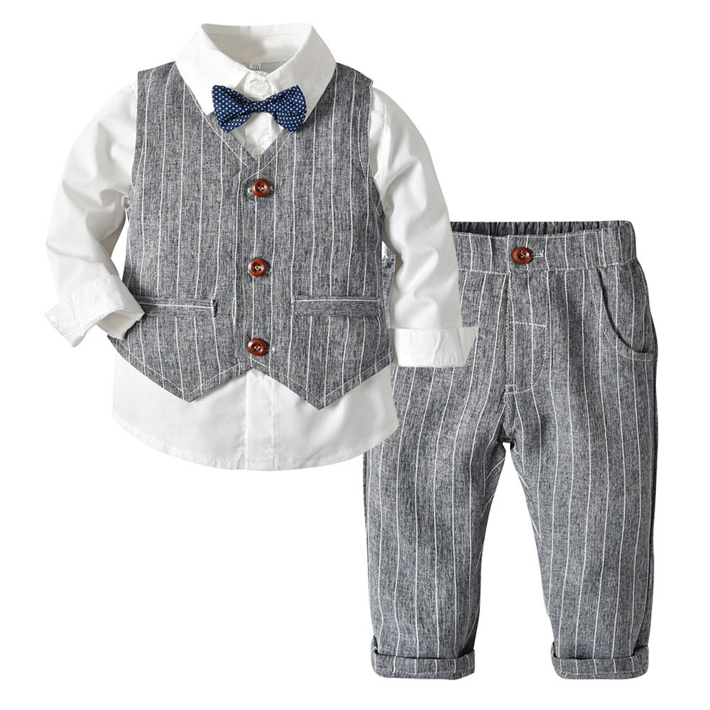 2024 Europe and the United States boys new autumn children's suit children's suit three sets of foreign trade fashion clothing