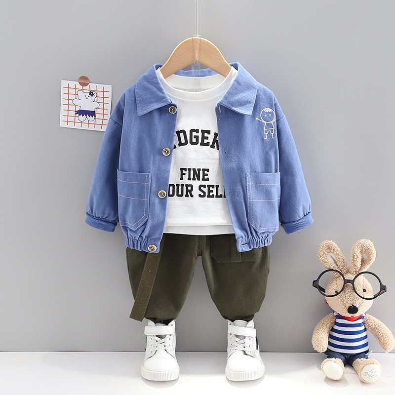 Children's Workwear Fashion Clothing kid Suit Jacket Casual Pants Baby Boy Clothing Set 3 Pcs