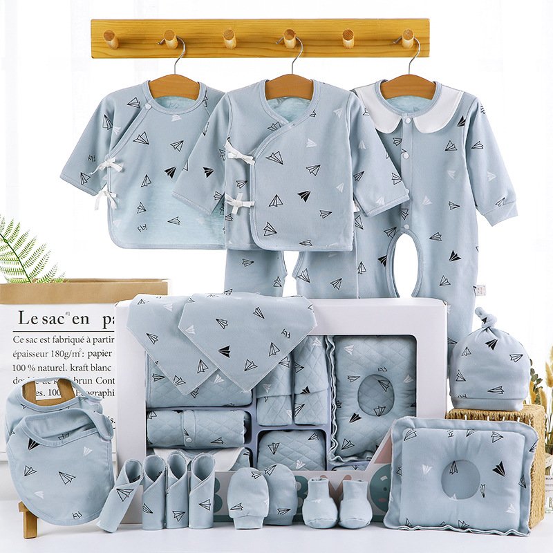Wholesale 22pcs Baby Sleepwear Gift Set Newborn Babies Cotton Printed Baby Clothing Sets For Four Season