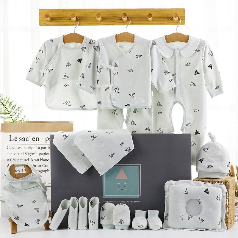 Wholesale 22pcs Baby Sleepwear Gift Set Newborn Babies Cotton Printed Baby Clothing Sets For Four Season