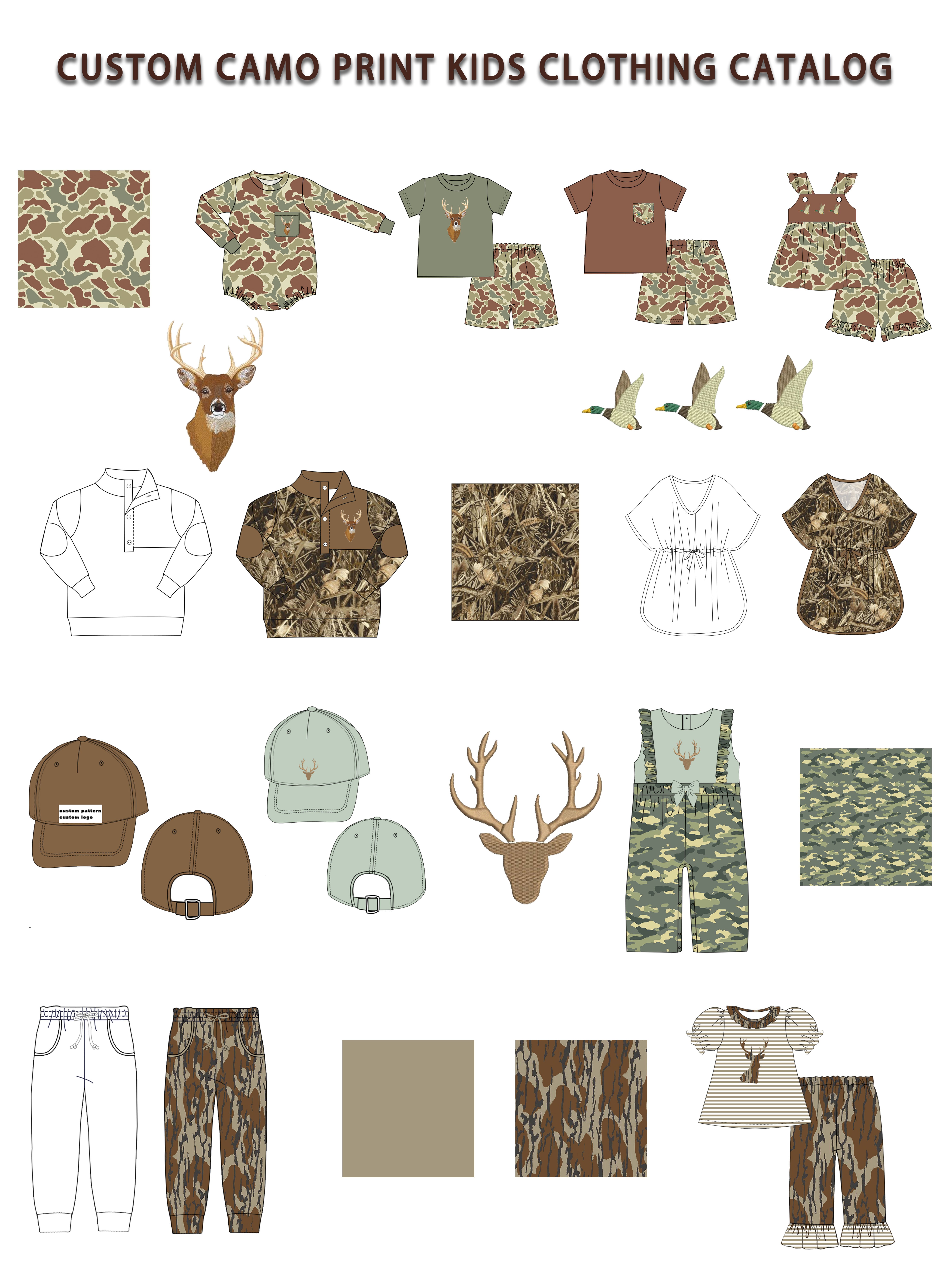 Puresun Popular Wholesale Toddler Boys Clothing Set Hunting Style Match Hat Knitted Cotton Shorts TShirt with Short Sleeves