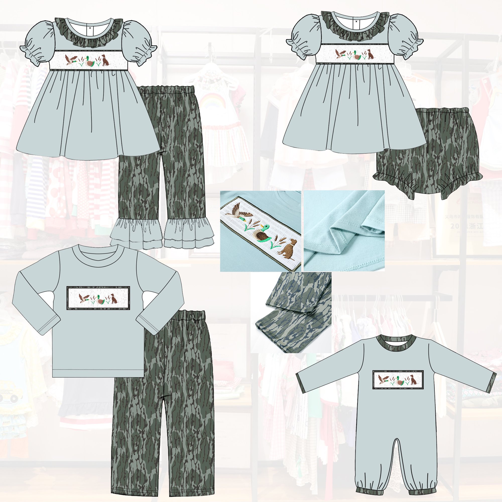 Puresun Popular Wholesale Toddler Boys Clothing Set Hunting Style Match Hat Knitted Cotton Shorts TShirt with Short Sleeves
