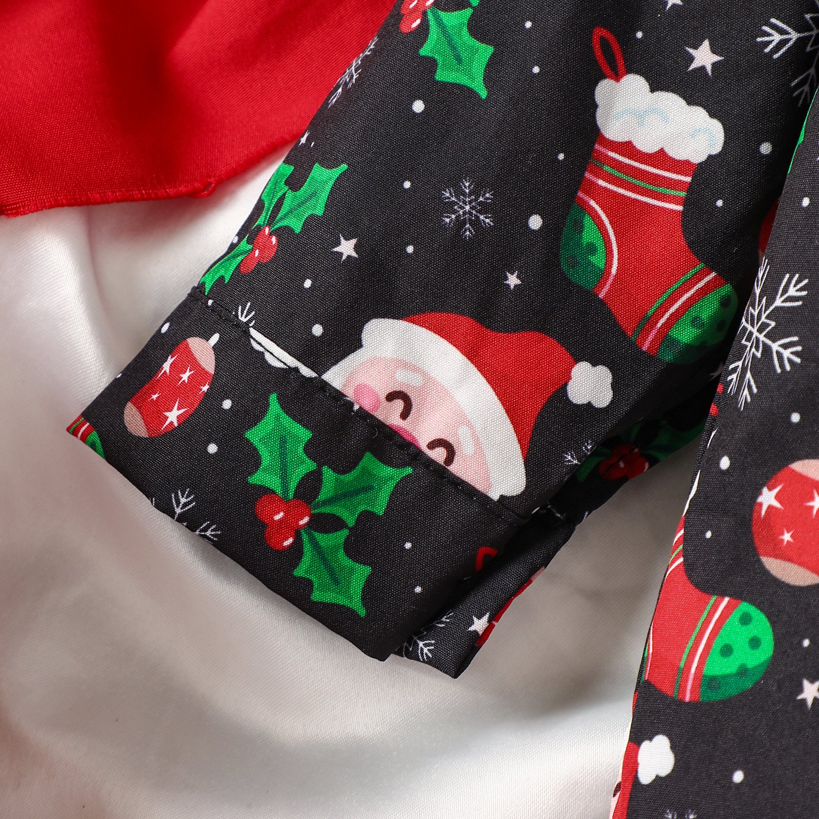 Toddler Baby Boys Christmas Clothes Santa Print Button Long Sleeve Shirt Pants Set Xmas Gentlemen Outfits