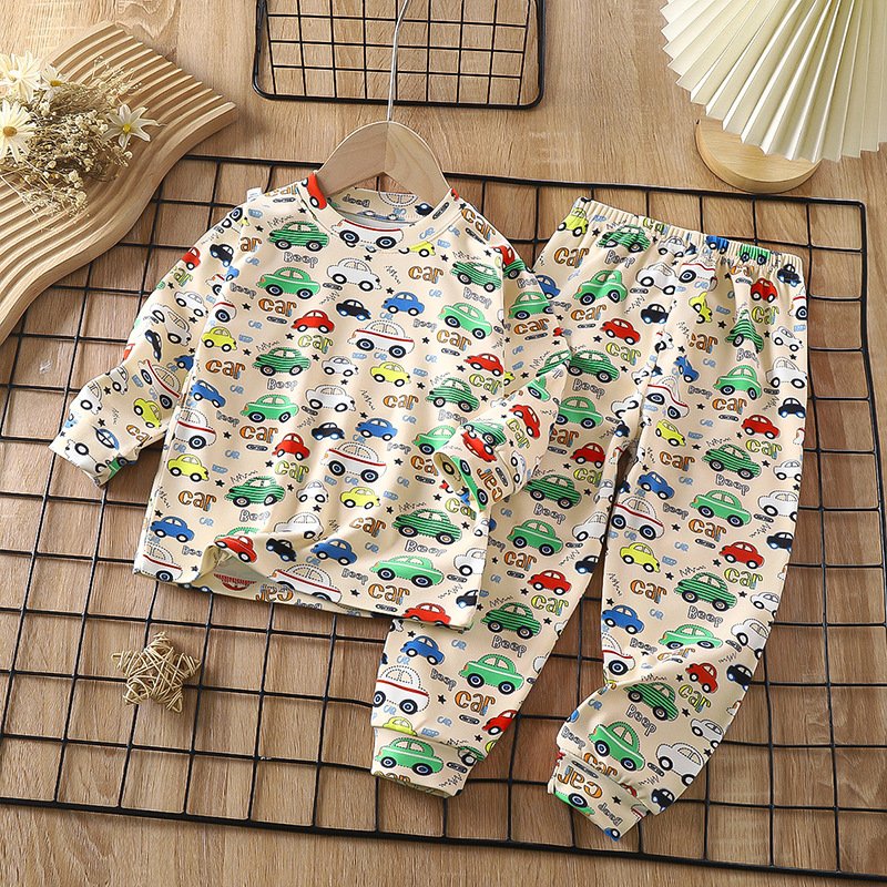 Children 0-12 years old boys warm home clothes girls underwear pajamas set