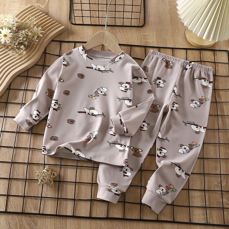 Children 0-12 years old boys warm home clothes girls underwear pajamas set