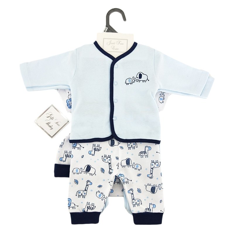 Newborn Baby Kids Boy Gift Clothing Set Cotton Layette 7 PCS romper Set with bodysuit, blanket, Hat, Glove and Bib