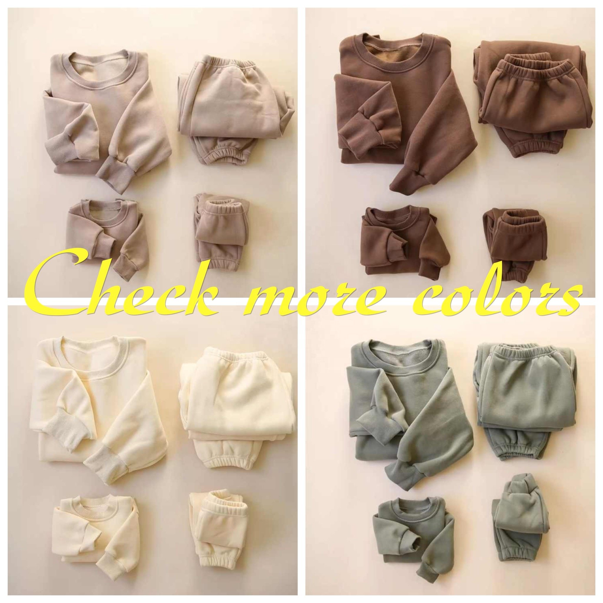 Custom Logo Toddler unisex Tracksuit Fleece Sweatshirt Jogger Outfits Sets Baby Crewneck Hoodie Set Sweatsuit