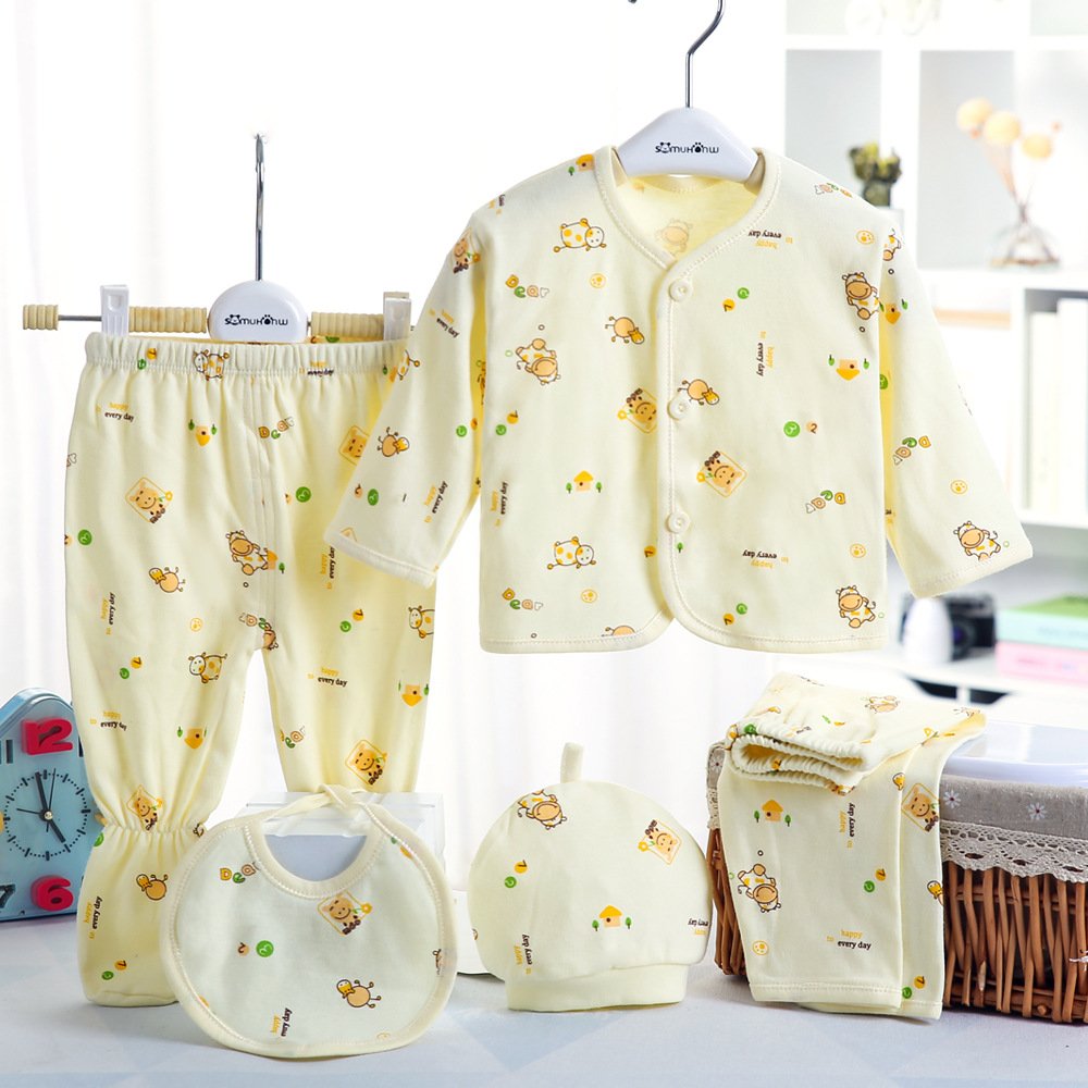 Hao Baby Clothes Boutique Five-piece Set New Born Baby Clothes Underwear Four Seasons Cotton Clothing Sets
