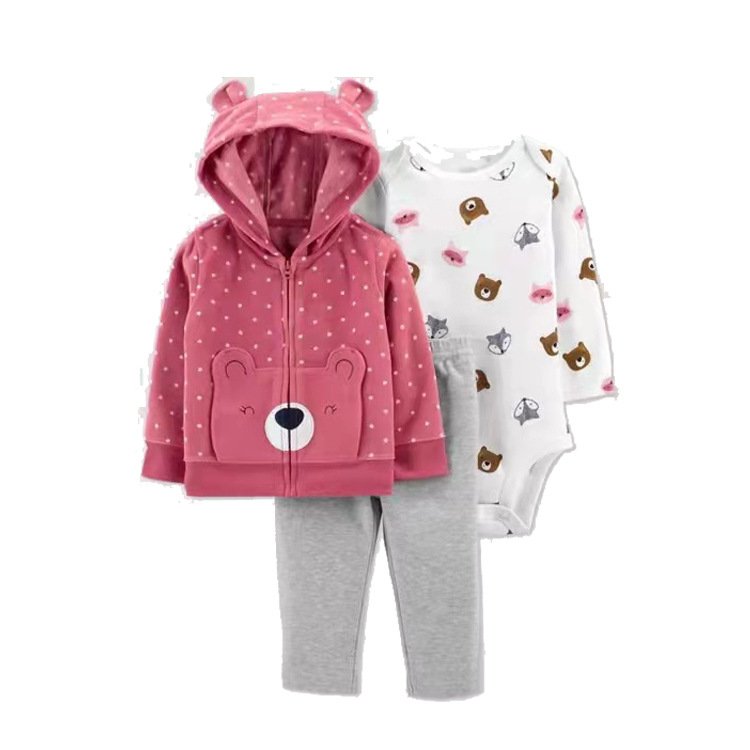 100%Cotton Rompers For Infant Boy Cute Handsome Baby Newborn Onesies+ Pant + Coat High Quality New Born Baby Clothes Set