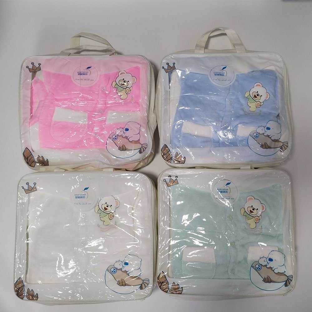 0-12 M Newborn Baby Girls Boys Fall Winter Clothes Polar Fleece Flannel 6 Pieces Set Tops+Pants Caps Warm New Born Outfits