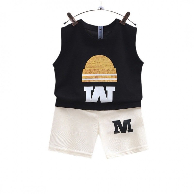 Summer new children vest suit boy sleeveless top shorts Korean version baby thin two-piece children clothing