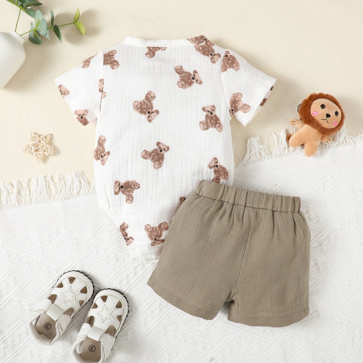 Catpapa Infant Baby Boy Summer Clothes Newborn Boy Outfits Romper Bodysuit Tops+Shorts Pants Baby Boy's Clothing