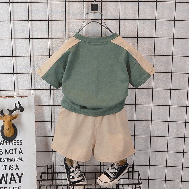 Boys T Shirt Blank Clothing Casual Kids Clothes Set Summer Wholesale 2 Piece Sets