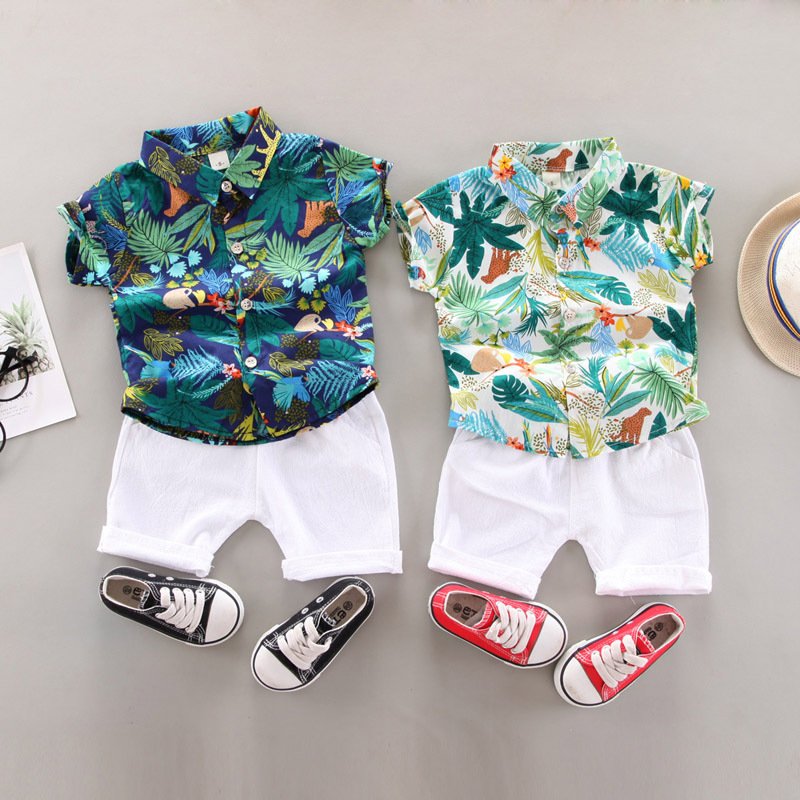 Boys T Shirt Blank Clothing Casual Kids Clothes Set Summer Wholesale 2 Piece Sets