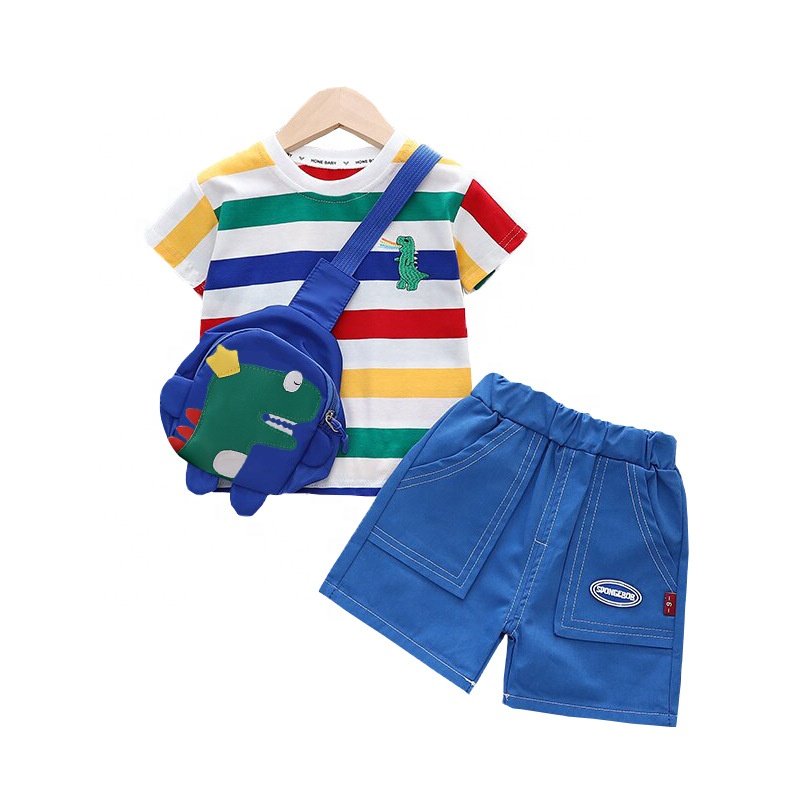Boys T Shirt Blank Clothing Casual Kids Clothes Set Summer Wholesale 2 Piece Sets