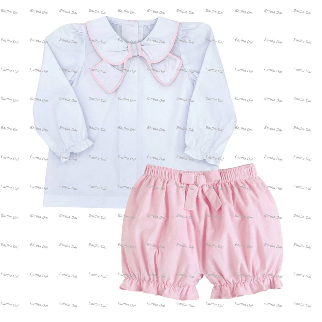 children's clothing red cotton monogram bow long sleeve baby clothes sets spring toddler girl shorts sets