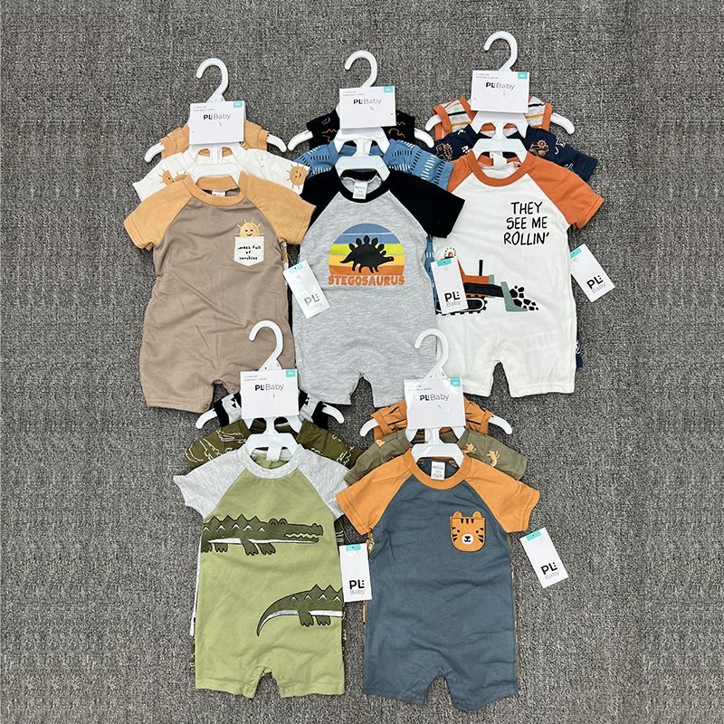 Brand new wholesale Apparel stock new born girls clothes 0-18M Spring baby Clothes rompers suspenders baby clothes
