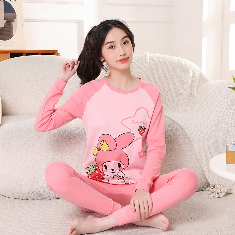 High Quality Spring Winter 6-16years Kids Pajamas Boys Girls Home Clothes Long Tops Pants 2pieces Sets Teenagers Suits