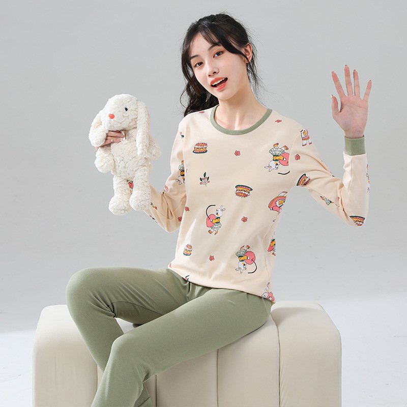 High Quality Spring Winter 6-16years Kids Pajamas Boys Girls Home Clothes Long Tops Pants 2pieces Sets Teenagers Suits