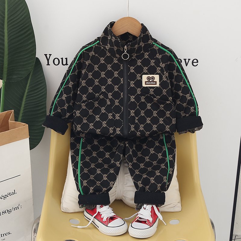 Wholesale Kids 2pcs Wear Autumn Zipper Coat+t-shirt+pants Cotton Cartoon Casual Boy Pants Outfits Set 2pcs Children Outwear Suit