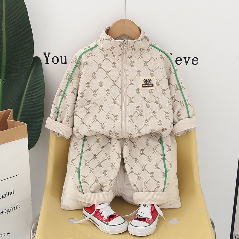 Wholesale Kids 2pcs Wear Autumn Zipper Coat+t-shirt+pants Cotton Cartoon Casual Boy Pants Outfits Set 2pcs Children Outwear Suit